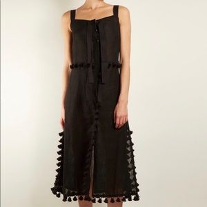 Altuzarra Villette Pompom linen-blend dress